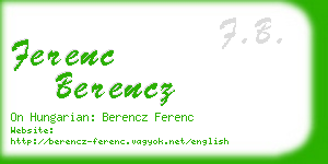 ferenc berencz business card